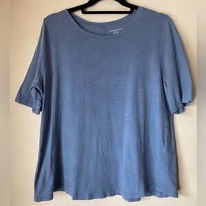 Eileen Fisher Organic Cotton Tee, Large Petite, Soft Blue
